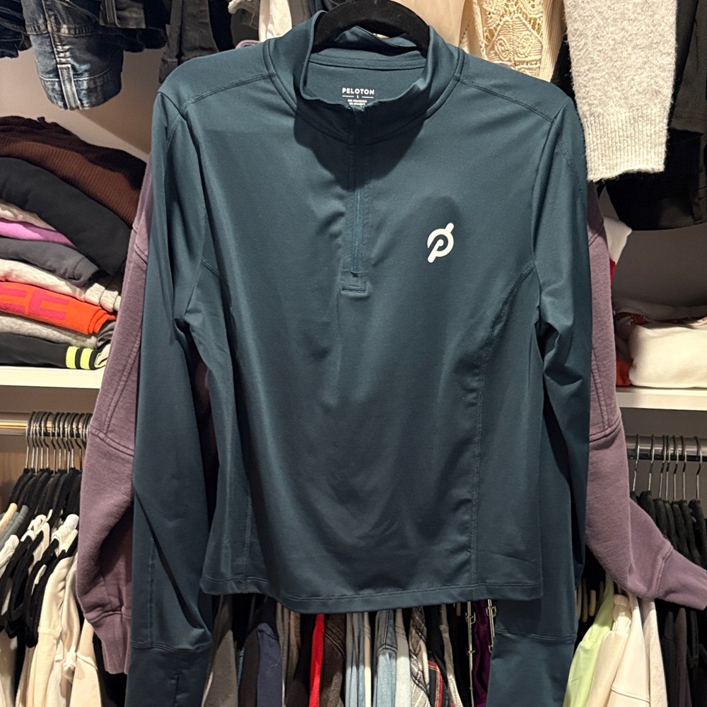 Peloton Woman’s Teal Half-Zip Performance Pullover